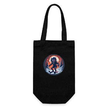 Gruseliges Halloween Party Kostüm Werwolf Ski - Geschenkbeutel für Flaschen - Schwarz - Vorne