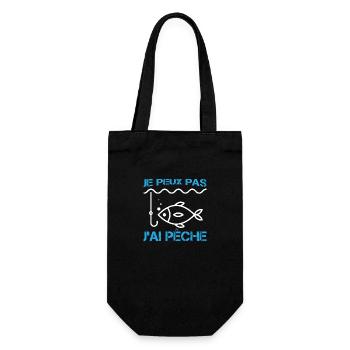 T-shirt pour Pêcheur - J'peux pas j'ai Pêche - Sac à bouteille - noir - Devant