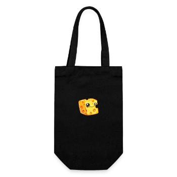 Smiling drawn cheese block - Gift Bag for Bottles - black - Front