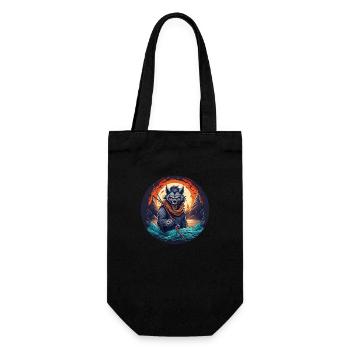 Gruselig Halloween Party Kostüm Werwolf Angeln - Geschenkbeutel für Flaschen - Schwarz - Vorne