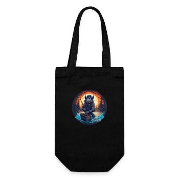 Creepy Halloween Party Costume Werewolf Fishing - Gift Bag for Bottles - black - Front