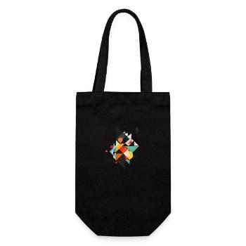 Cooles Geometrisches 80s Motiv - Geschenkbeutel für Flaschen - Schwarz - Vorne