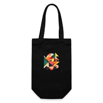 Cooles Geometrisches 80s Motiv - Geschenkbeutel für Flaschen - Schwarz - Vorne