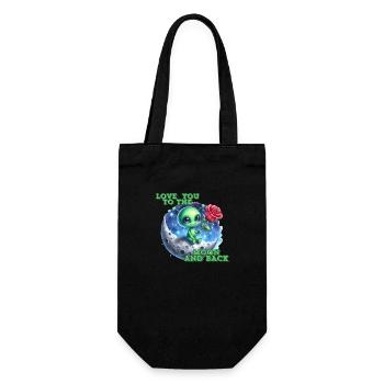 ICH LIEBE DICH BIS ZUM MOND UND ZURÜCK. - Geschenkbeutel für Flaschen - Schwarz - Vorne