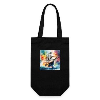 Sailing ship - Gift Bag for Bottles - black - Front