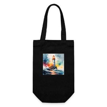 Lighthouse - Gift Bag for Bottles - black - Front