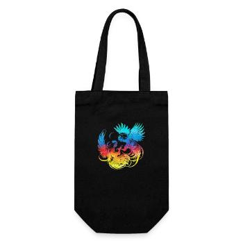 Cock tup fight animal isolated colorful chicken - Gift Bag for Bottles - black - Front