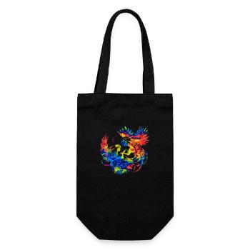 Cock tup fight animal isolated colorful chicken - Gift Bag for Bottles - black - Front