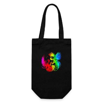 Cock tup fight animal isolated colorful chicken - Gift Bag for Bottles - black - Front