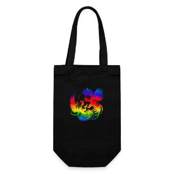 Cock tup fight animal isolated colorful chicken - Gift Bag for Bottles - black - Front
