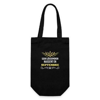 The Legends are born in September - Gift Bag for Bottles - black - Front