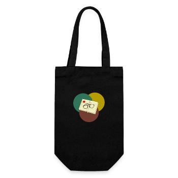Author, book and glasses - Gift Bag for Bottles - black - Front