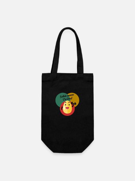 Fest wie ein Ei - Geschenkbeutel für Flaschen - Schwarz