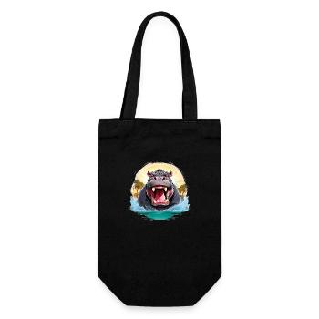 Animal sauvage en colère pugnace combatif hippopotame - Sac à bouteille - noir - Devant