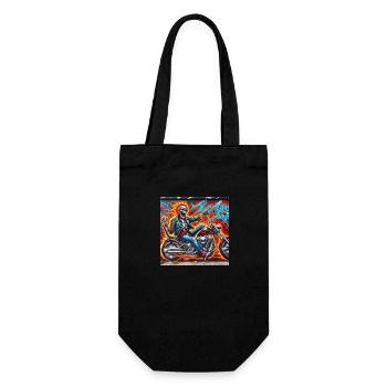 Rocker in flames - Gift Bag for Bottles - black - Front