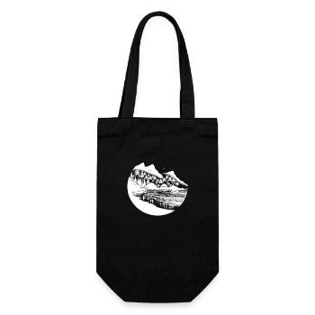 Plage et mer avec palmiers et montagnes - Sac à bouteille - noir - Devant