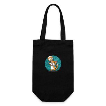 Katzen-Volleyballspieler - Geschenkbeutel für Flaschen - Schwarz - Vorne