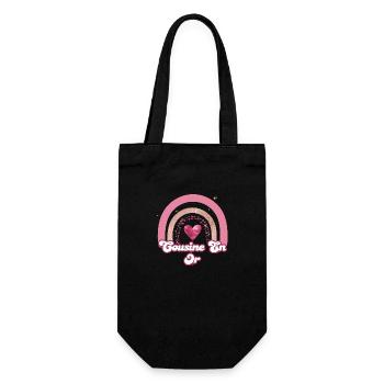 cousine en or rainbow rose - cadeau cousine - Sac à bouteille - noir - Devant