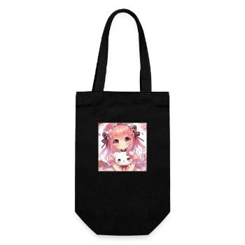 Fille dessins animés japonais mangas - Sac à bouteille - noir - Devant