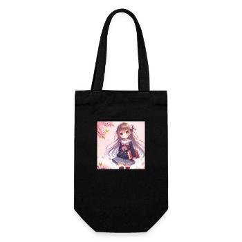 Fille dessins animés japonais mangas - Sac à bouteille - noir - Devant
