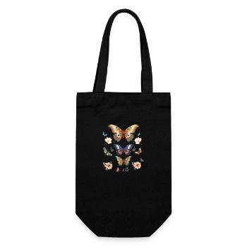 Butterflies and flowers vintage bohemian style - Gift Bag for Bottles - black - Front
