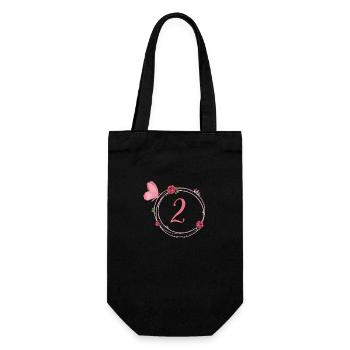 2e anniversaire papillon et fleurs fillettes - Sac à bouteille - noir - Devant