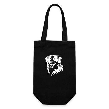 Cute Cute Australian Shepherd Dog Portrait - Gift Bag for Bottles - black - Front