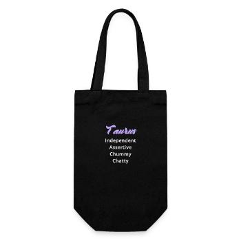 Logo signe astrologique "Taureau" - Sac à bouteille - noir - Devant