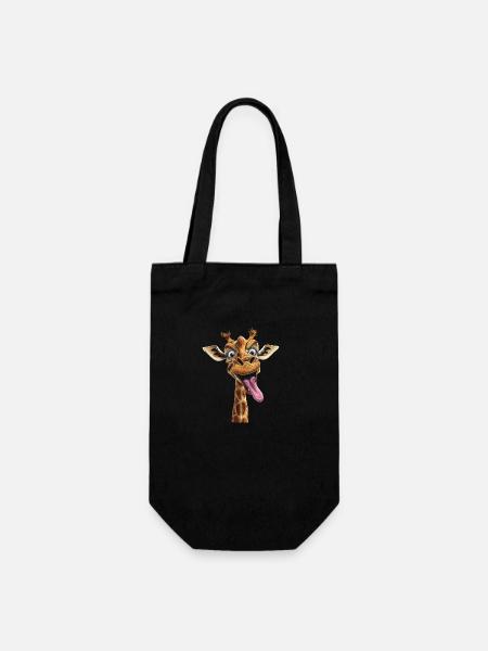 Girafe drôle - Sac à bouteille - noir