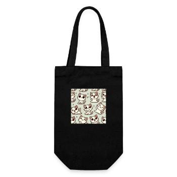 smile cat - Geschenkbeutel für Flaschen - Schwarz - Vorne