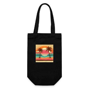 Retro Tropics - Geschenkbeutel für Flaschen - Schwarz - Vorne