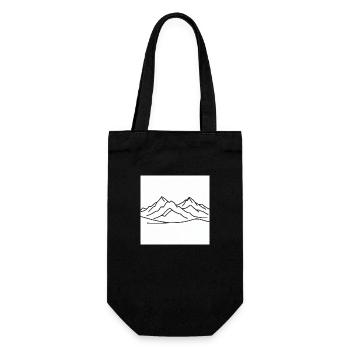Montagne minimaliste - Sac à bouteille - noir - Devant