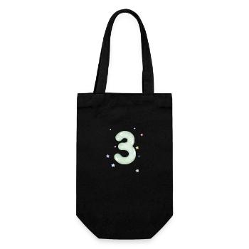 3rd Anniversary Watercolor Star - Gift Bag for Bottles - black - Front