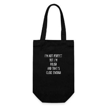 I´m Not Perfect But I´m Polish And That´s Close En - Geschenkbeutel für Flaschen - Schwarz - Vorne