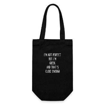 I ́m Not Perfect But I ́m Greek And That ́s Close Eno - Gift Bag for Bottles - black - Front