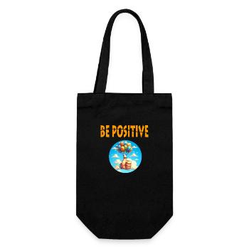 Be Positive - Gift Bag for Bottles - black - Front