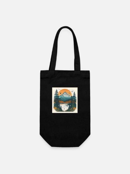 Mountains Calling: Stylish Design for Mountaineers - Gift Bag for Bottles - black