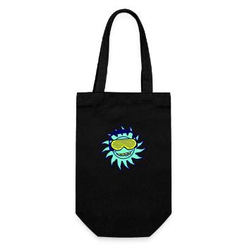 Lustige DJ Sonne Sommer Party Club Musik Spaß - Geschenkbeutel für Flaschen - Schwarz - Vorne