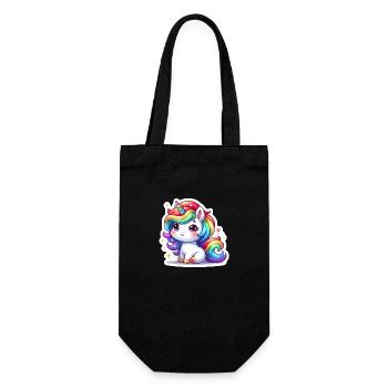 Licorne Arc en Ciel - Sac à bouteille - noir - Devant