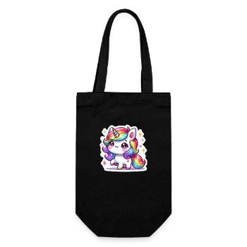 Licorne Arc en Ciel - Sac à bouteille - noir - Devant