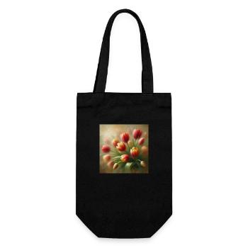 Aesthetic Tulips Flowers - Gift Bag for Bottles - black - Front