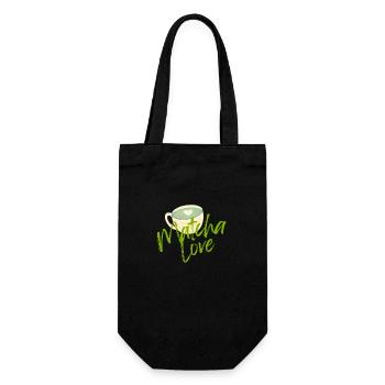 Matcha Liebe - Geschenkbeutel für Flaschen - Schwarz - Vorne