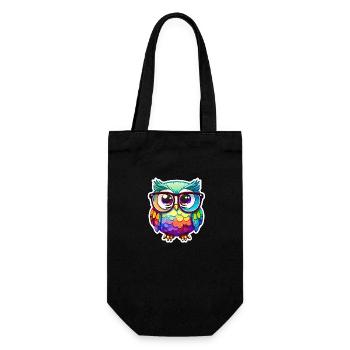 Niedliche Eule Kawaii Maskottchen - Geschenkbeutel für Flaschen - Schwarz - Vorne