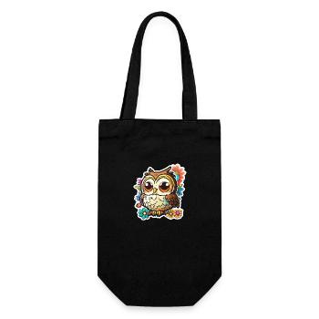 Cute Owl Kawaii Mascot - Gift Bag for Bottles - black - Front
