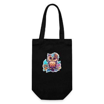 Cute Owl Kawaii Mascot - Gift Bag for Bottles - black - Front