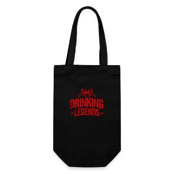 drinking legends bier - Geschenkbeutel für Flaschen - Schwarz - Vorne
