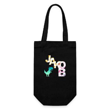 JAKOB - Beau prénom de garçon avec dinosaure - Sac à bouteille - noir - Devant