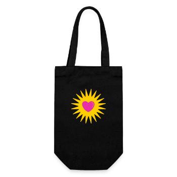 Herz-Sonne - Geschenkbeutel für Flaschen - Schwarz - Vorne