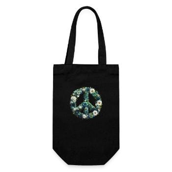 Hippie soul Groovy Été paix amour fleurs - Sac à bouteille - noir - Devant