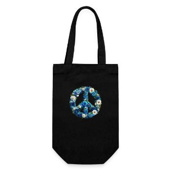 Hippie Soul Groovy Sommer Zeit Frieden Liebe Blumen - Geschenkbeutel für Flaschen - Schwarz - Vorne